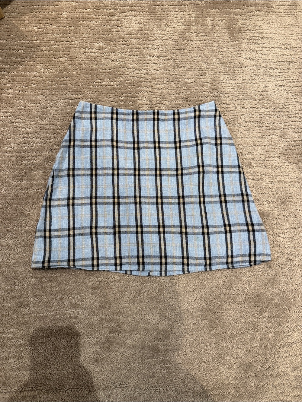 Reformation Light Blue Plaid Linen Mini Skirt size 2 - Picture 7 of 7